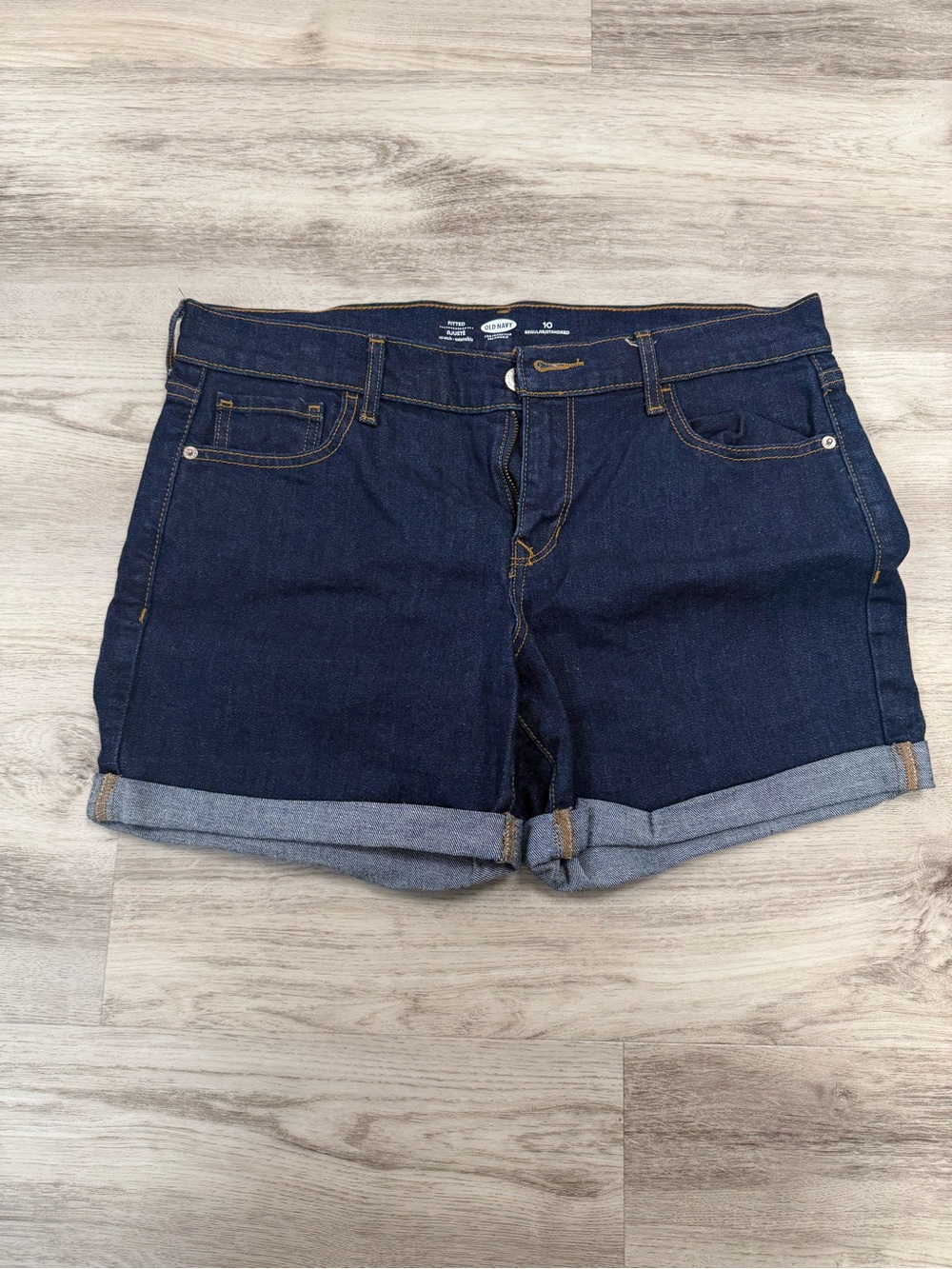 Old Navy Dark Blue Denim Cuffed Women's Shorts
